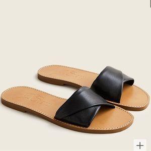 J. Crew Twisted-leather flat sandals,